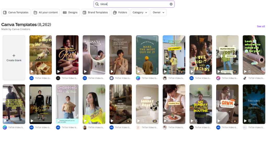 canva tiktok thumbnails