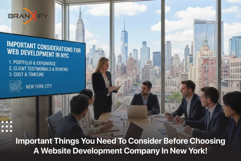 Website development company in New York selection guide By Branxify